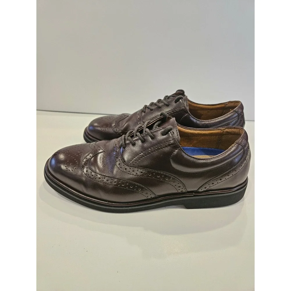 Florsheim‎ Bristow Mens Dark Burgundy Leather Wingtip Oxford Shoes 12015-601 8D